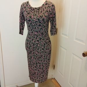 Boden 6L stretchy cozy dress exposed zipper MIDI lined supersoft fitted